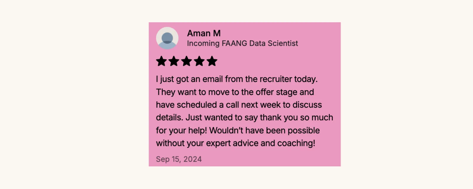 Aman's testimonial