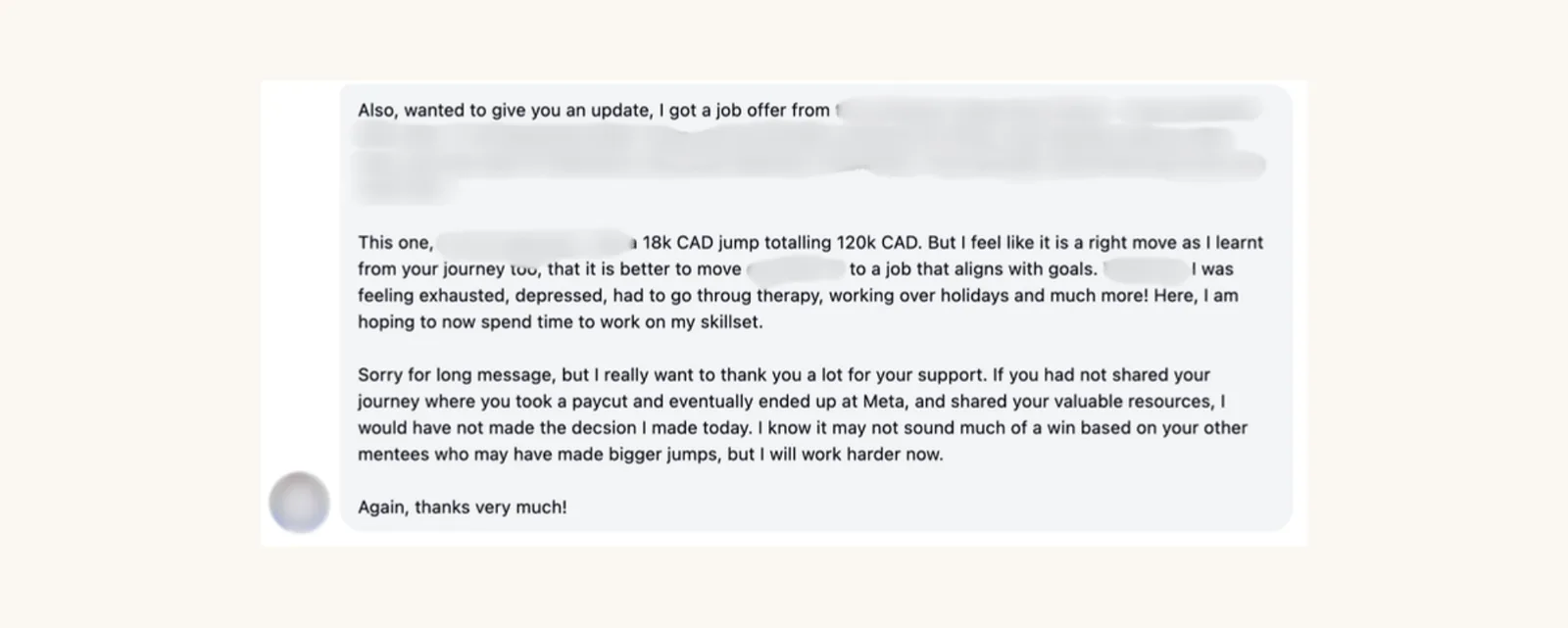 Sehaj's testimonial