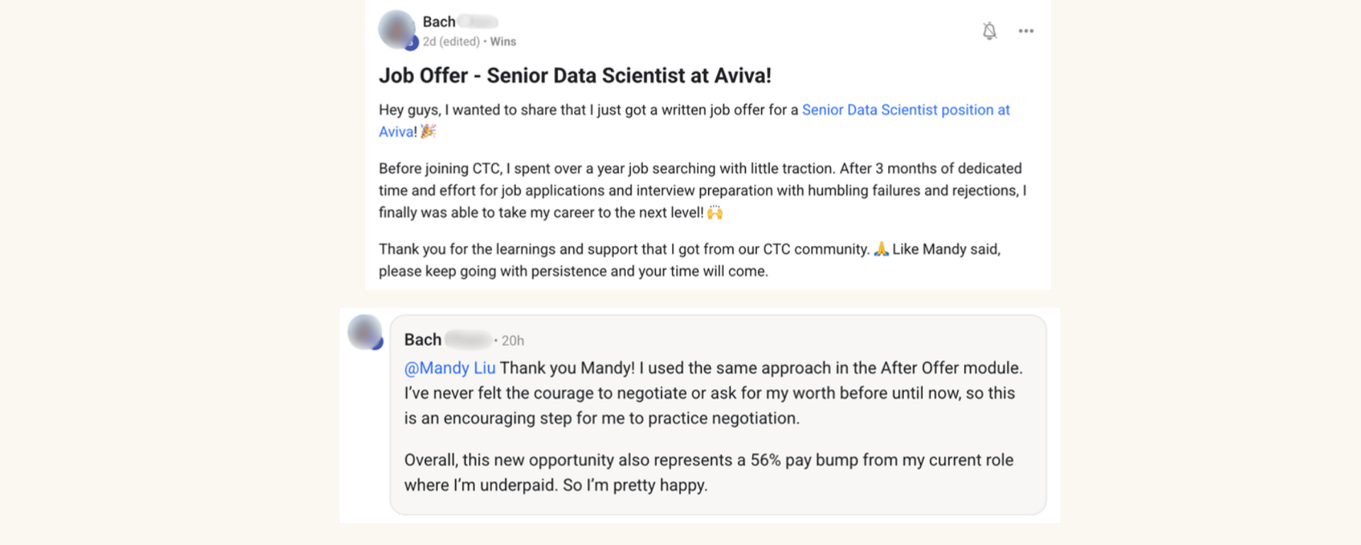 Bach's testimonial screenshot